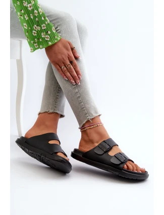 Lehké Pěnové Dámské Žabky S Sponami Big Star NN274A750 Černé