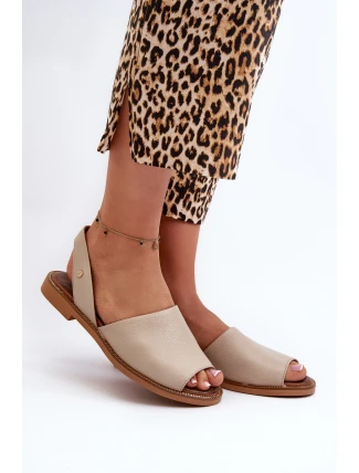 Zazoo 40327 Kožené Nášlapné Sandály Bežové