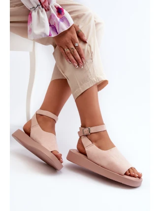 Pohodlné Dámské Sandály Na Platformě Růžové Rubie