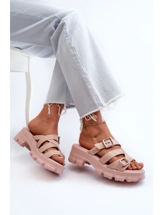 Vonné Dámské Pantofle Na Nízkém Podpatku ZAXY NN285044 Růžové Vonné Dámské Pantofle Na Nízkém Podpatku ZAXY NN285044 Růžové