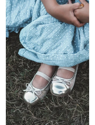 Dětské baletky s mašlí Zlaté Jellema