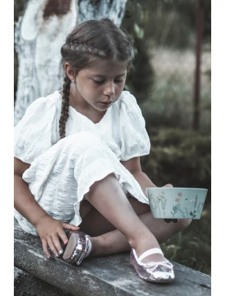 Dětské lodičky zdobené flitry růžové Weries