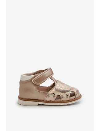 Dětské Vzorované Sandálky Na Suchý Zip Zlaté Maellita