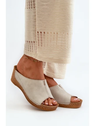 Pohodlné Dámské Sandály Na Klinu Inblu NG000002 Béžové Pohodlné Dámské Sandály Na Klinu Inblu NG000002 Béžové