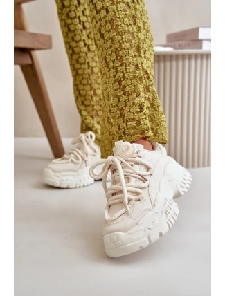 Dámské tenisky na masivní podešvi světle béžové Nevela
