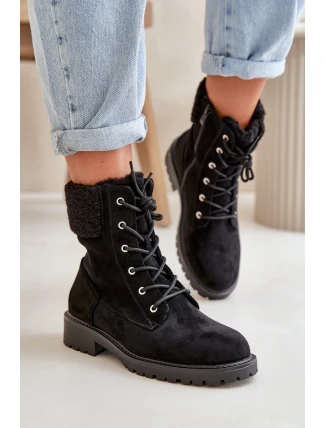 Dámské podšité boty workery na zip černé Mivael