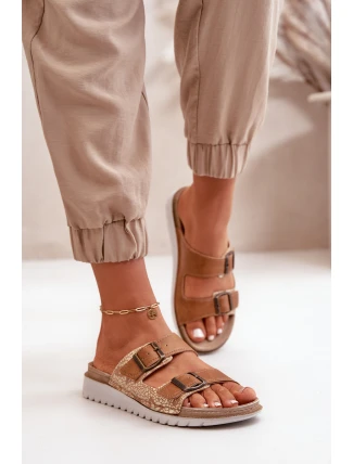 Dámské Pohodlné Sandały S Přezkami Hnědé Inblu CN000033