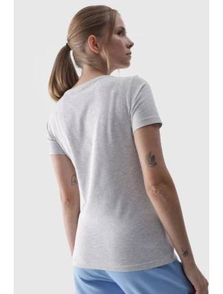 Dámské Hladké Tričko S Logem Šedé 4F