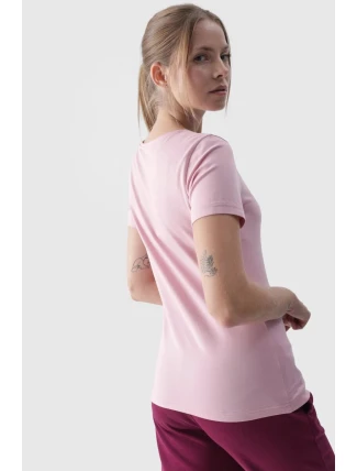 Dámské Hladké Tričko S Logem Růžové 4F 4FWMM00TTSHF1845-56S