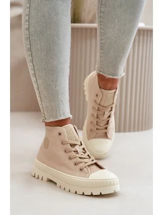 Vysoký Látkové tenisky na platformě Big Star LL274160 Béžová