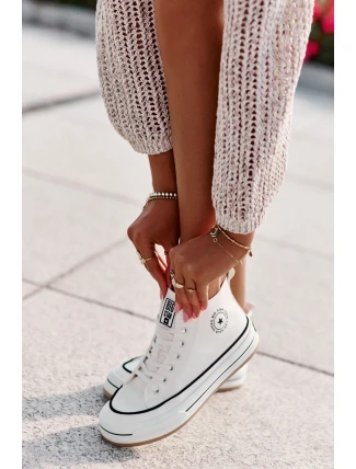 Zateplené Dámské Tenisky Na Platformě Eko Kůže Big Star OO274061 Bílé