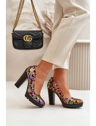 Kožené Lodičky Na Podpatku Maciejka 02629-39 Multikolor