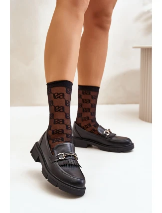 Dámské Mokasíny S Ozdobou Eko Kůže Černé Tialorae