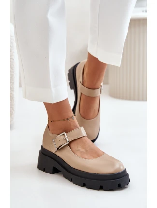 Dámské Polobotky S Přezkou Béžové Plikuria Dámské Polobotky S Přezkou Béžové Plikuria