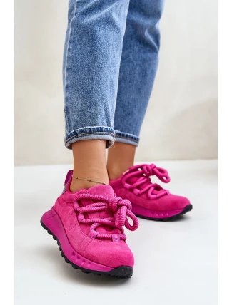 Semišové Dámské Tenisky S Tlustými Šnůrkami Fuchsie Artiker 54C1461