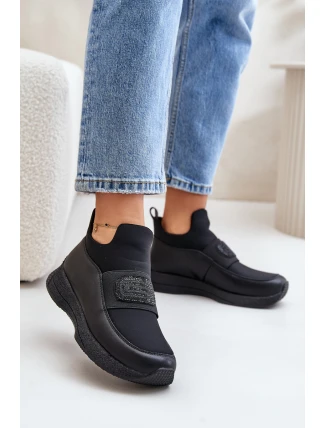 Sportovní Boty Na Platformě Kožené Černé Artiker 55C0035