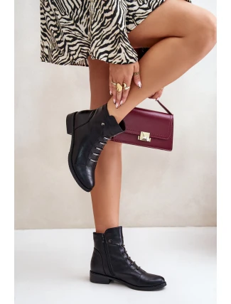 Zateplené dámské boty na plochém podpatku černé Labise