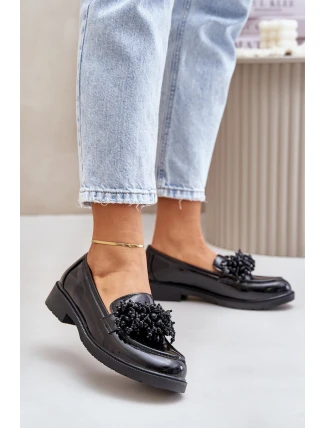Dámské lakové mokasíny S.Barski HY369A černé