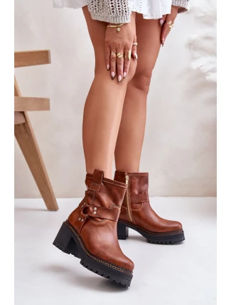 Dámské Kožené Botky Na Zip Hnědé Lewski 3435 Dámské Kožené Botky Na Zip Hnědé Lewski 3435