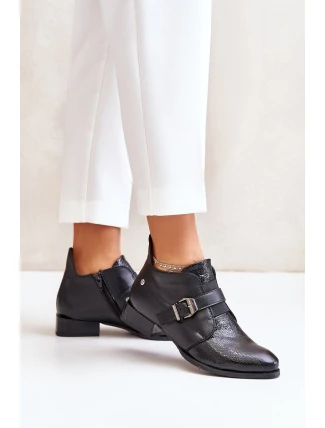 Kožené Nízké Boty Na Zip Maciejka 06692-01 Černé