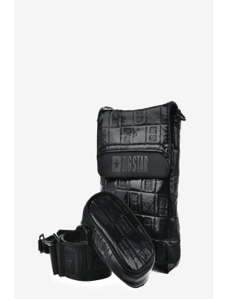 Eko Kožená Lakovaná Kabelka Taštička Big Star OO574144 Černá