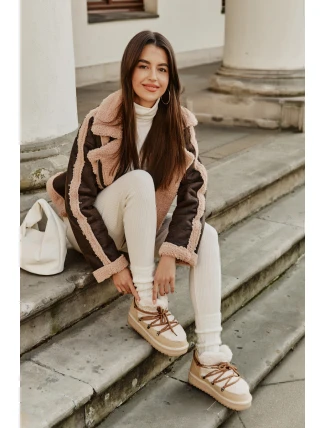 Nízké Sněhule Na Platformě S Kožešinou D.Franklin Béžové DFSH370011