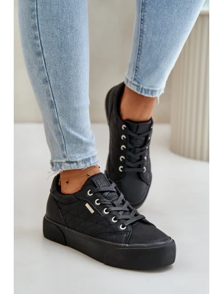 Dámské tenisky na platformě zateplené Big Star OO274A465 Černé