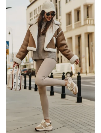 Zateplené dámské kožené sneakersy Big Star OO274A317 HI-POLY SYSTEM Béžové Zateplené dámské kožené sneakersy Big Star OO274A317 HI-POLY SYSTEM Béžové