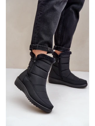 Dámské Sněhule Na Zip S Kožíškem Černé Fiorittia