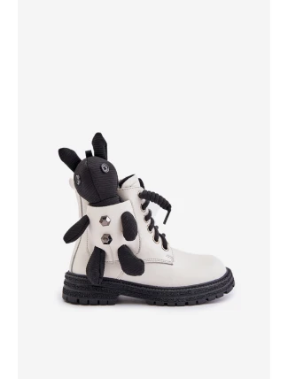 Kožené Zateplené Dětské Boty Na Zip S Medvědem Bílé Vinceza 36261 Kožené Zateplené Dětské Boty Na Zip S Medvědem Bílé Vinceza 36261