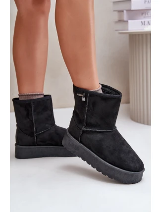 Vysoké dámské sněhule na platformě Big Star OO274898 černé Vysoké dámské sněhule na platformě Big Star OO274898 černé