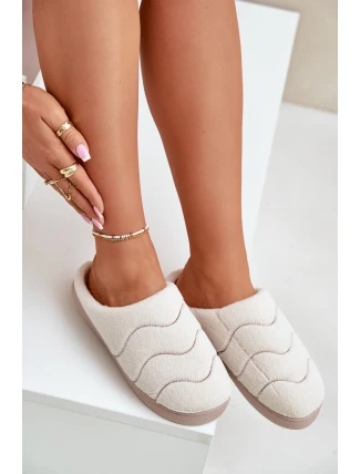 Kožené Teplé Pantofle Dámské Béžové Vamirae Kožené Teplé Pantofle Dámské Béžové Vamirae