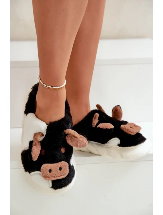 Dámské černé kožené pantofle krávy Remiola Dámské černé kožené pantofle krávy Remiola