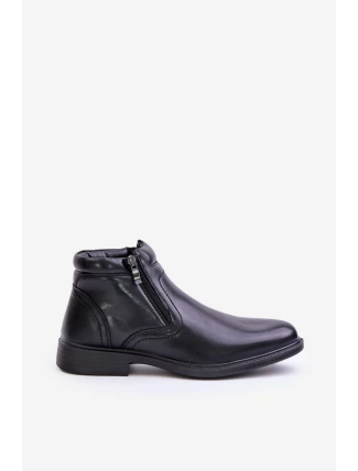 Pánské Boty S Izolací Eko Kůže Černé Lilari
