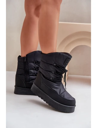 Sněhule na platformě se zipem Big Star OO274884 Černé