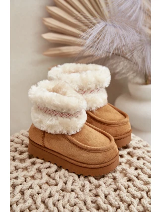 Sněhuláky dětské s kožíškem a vzorem Camel Melefia