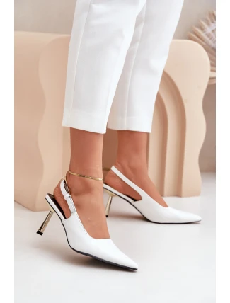 Lakované Lodičky S Otevřenou Patou Bílé Filona