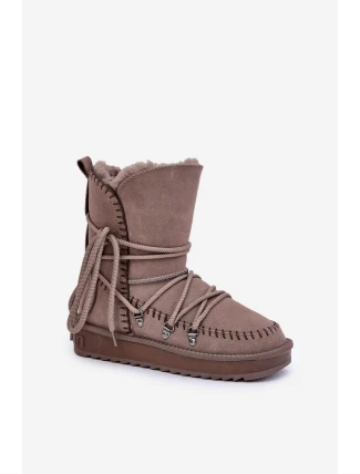 Dámské Sněhule Z Přírodní Semiše D.Franklin DFSH375004 Taupe