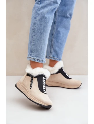 Dámské Botky S Kožešinou Béžové Zeriana