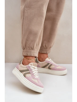 Dámské tenisky s pletením na platformě multikolor Lesida