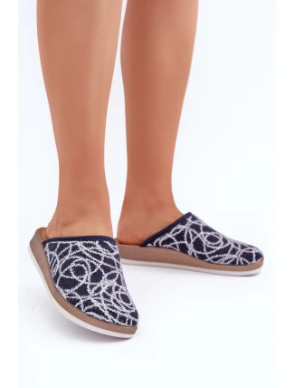 Lesklé dámské pantofle Inblu CT000028 tmavě modré