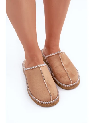 Pohodlná domácí obuv pantofle s výšivkou dámské Inblu FX000021 Camel Pohodlná domácí obuv pantofle s výšivkou dámské Inblu FX000021 Camel