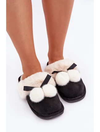 Dámské Pantofle S Kožíškem Černé Nartani Dámské Pantofle S Kožíškem Černé Nartani