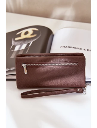 Velká Dámská Peněženka S Ražbou Eko Kůže Čokoládová Martiel
