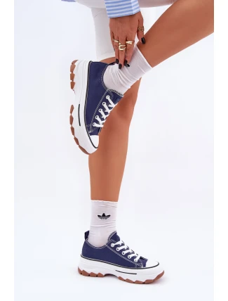 Nízké Dámské Tenisky Na Platformě Tmavě Modré Aradwin