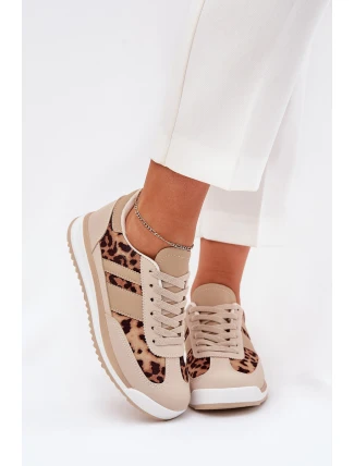 Sportovní obuv dámské sneakers leopardí béžovo-hnědé Galabis