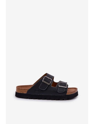 Lehké Pánské Pantofle S Přezkami Eko Kůže Big Star NN174531 Černé