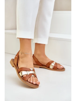 Zazoo 40382 Dámské kožené sandály hnědé