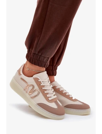 Nízké Dámské Sportovní Boty Z Eko Kůže Béžové Iladira