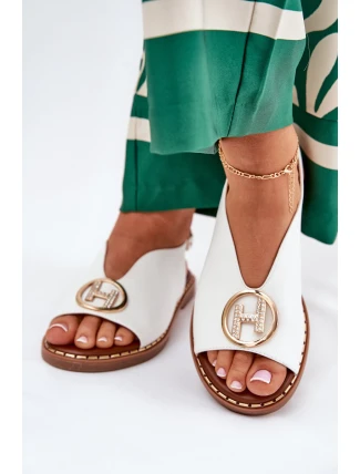 Plné Elegantní Sandály S Ozdobou Bílé Iseliria